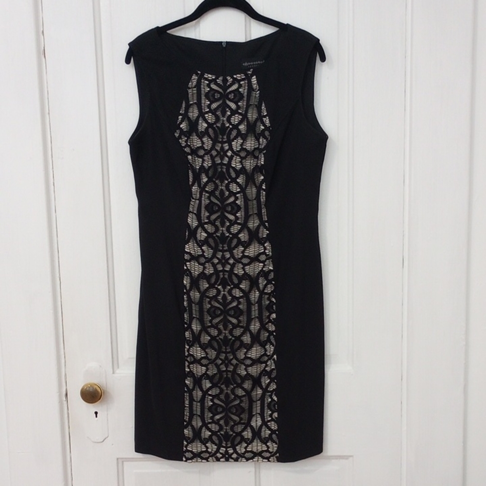 Connected Apparel Black Sheath Mini Dress